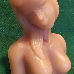 Vintage Woman Bust Wax Candle 9" Female Torso Nude